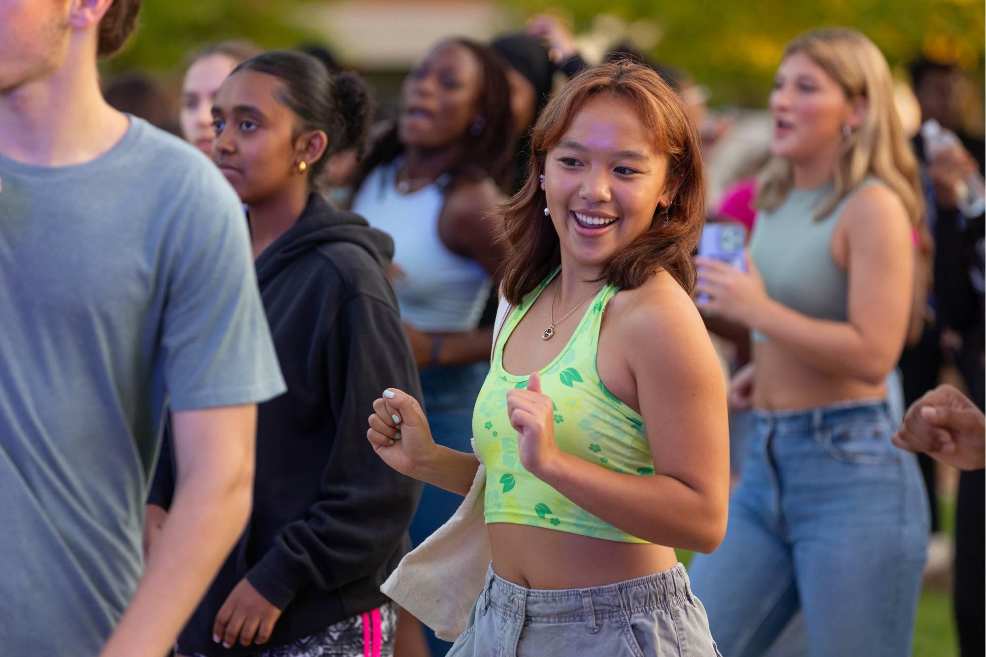 a girl dancing at recfest